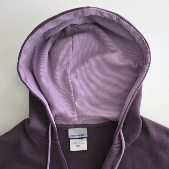 Reebok Women's Purple Pink Pullover Hoodie Sweatshirt Front Pocket Fleece Size M - Picture 5 of 13